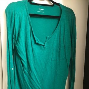 Green cotton long sleeve shirt